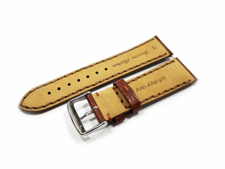 Curea Piele Naturala Maro Cusatura Groasa 22mm [1]