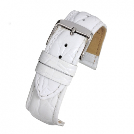 Curele piele - Curea Piele Naturala Textura Croco (alba) 20mm