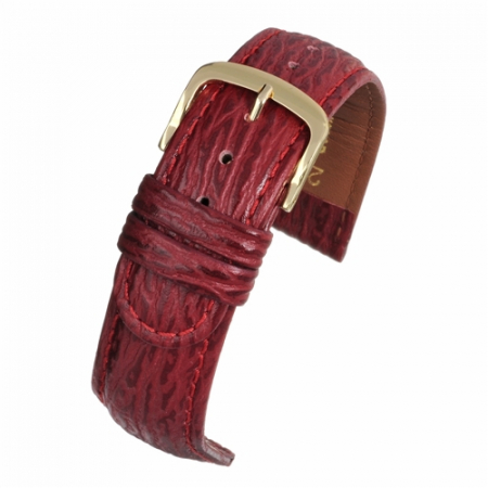 Curele piele - Curea Piele Naturala Textura Rechin (Rosie) 14mm