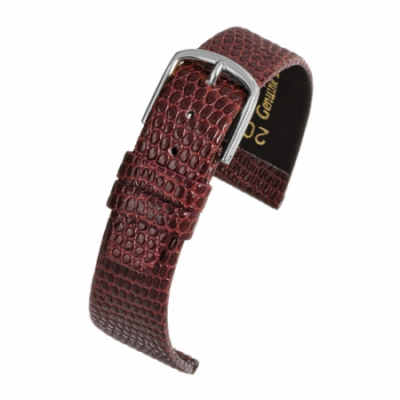 Curele piele - Curea Piele Naturala Textura Reptila (burgundy) 18mm