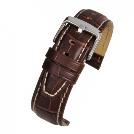 Curele piele - Curea Piele Naturala Textura Super Croc (maro) 18mm
