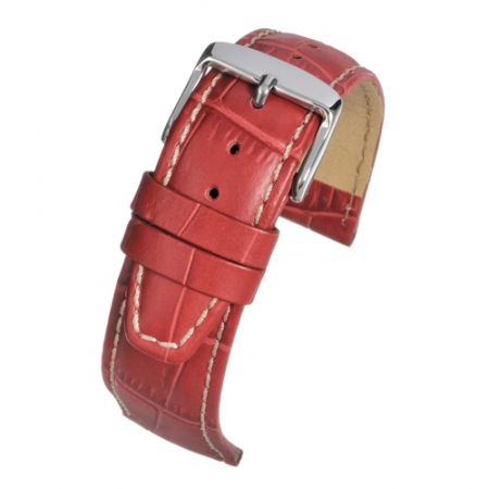 Curele piele - Curea Piele Naturala Textura Super Croc (rosie) 18mm
