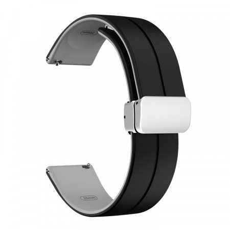 Curele cauciuc - Curea Neagra Silicon cu Catarama Magnetica 20mm