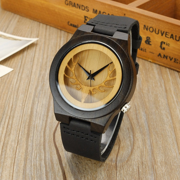 Ceas barbatesc lemn AISMEI-CERB negru [3]