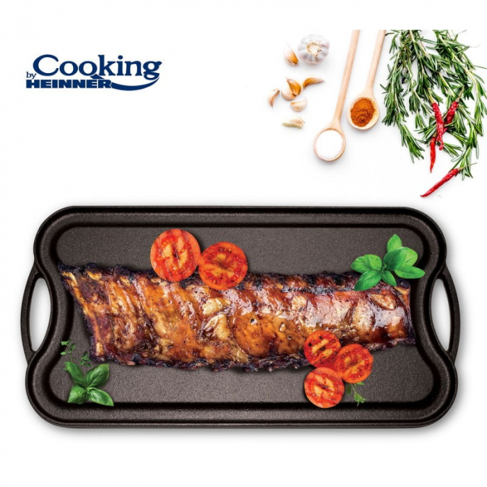 Tava grill reversibila din fonta  51 x 26 x 2.5 cm [2]
