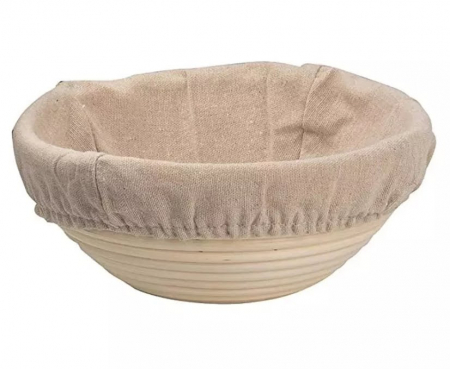 Home &amp; deco - Coşuleţ din ratan  cu panza pentru prepararea pâinii rotund 25 cm