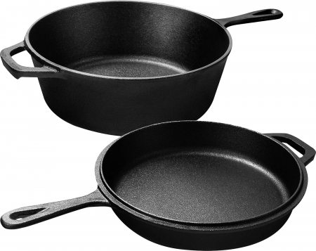 Oale de fonta natur - Cratita dubla cu capac IT-14792 27.5 cm