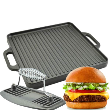 Seturi produse - Plita grill 32x32 cm + presa fonta