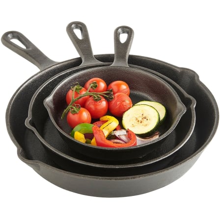 Tigai/Grill-uri de fonta - Set 3 tigai de fonta natur XL
