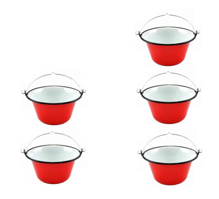 Home & Deco - Set 5 ceaune de servit 800 ml - rosu