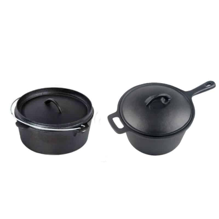 Ceaune fonta natur - Set cratita si ceaun din fonta