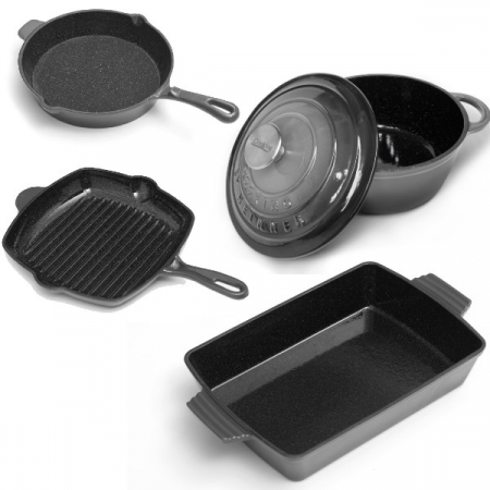 Oale fonta emailate - Set gray de produse din fonta emailata