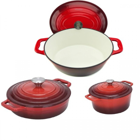 Oale de fonta natur - Set vase fonta emailata RED66