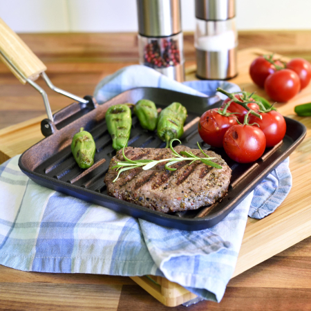 Tigai/Grill-uri de fonta - Tigaie cu striatii fonta natur 26 cm