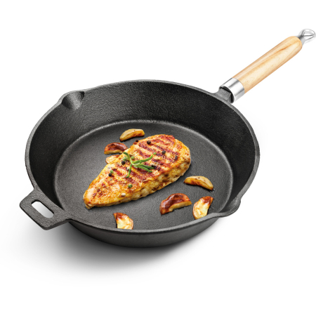 Tigai/Grill-uri de fonta - Tigaie de fonta 25 cm  LM cu cioc