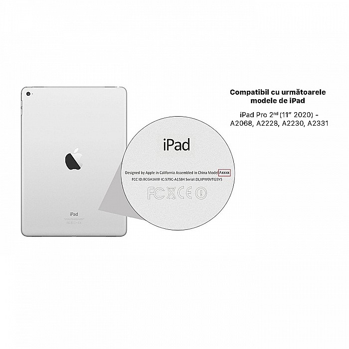Husa Magnetica cu spate acrilic, colturi intarite si suport Stylus pentru iPad Pro 11 2020 - Negru [2]