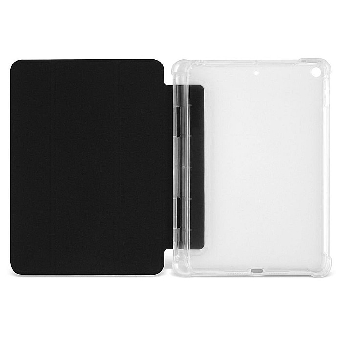 Husa Flip Magnetica cu spate transparent, colturi intarite si suport Stylus Pen pentru iPad Mini 5 - Negru [2]