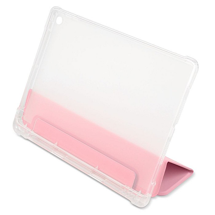 Husa Magnetica cu spate transparent, colturi intarite si suport Stylus pentru iPad 7, 8 10.2 Inch - Roz [6]
