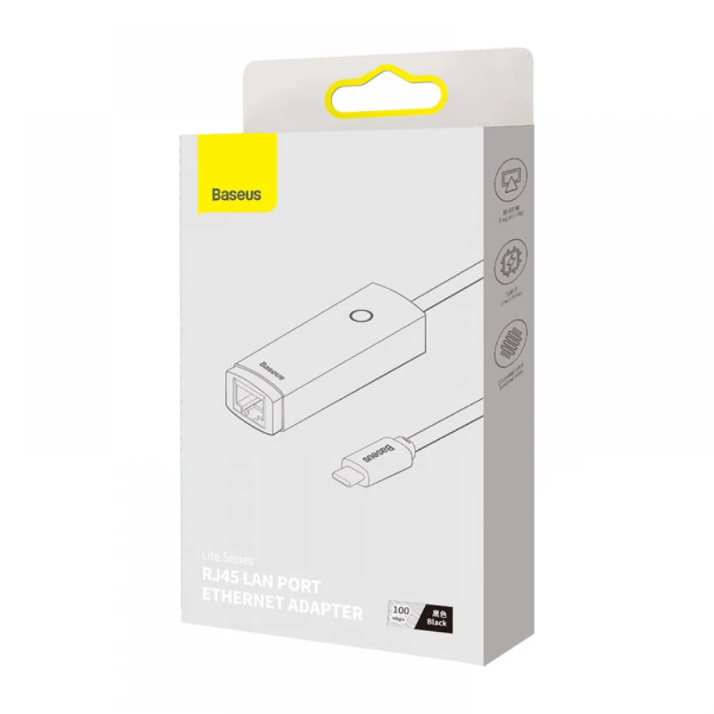 Adaptor Ethernet RJ45 USB-C Baseus, 100Mbps, Compatibil Laptop și Macbook, Negru [6]