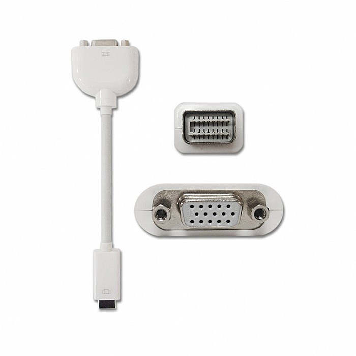 Adaptor Mini-DVI la VGA compatibil cu MacBook, Mac Mini, iMac 2006-2009, Alb [2]