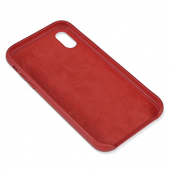 Husa din Piele Naturala pentru Apple iPhone XR - Rosu [5]