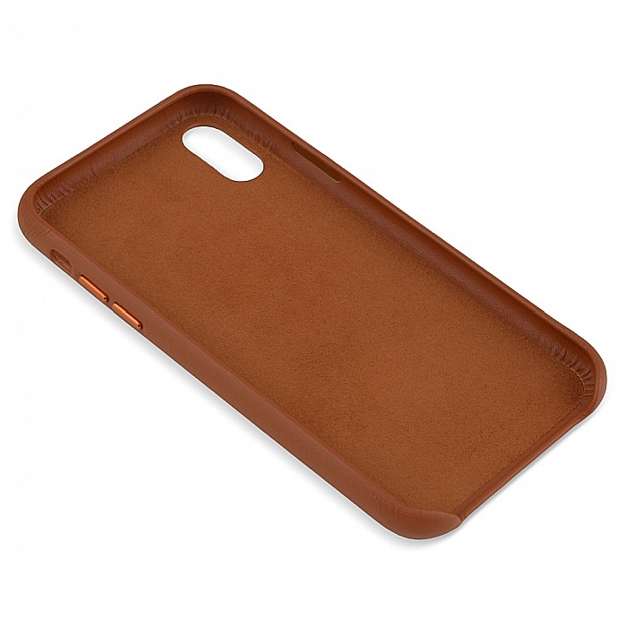 Husa din Piele Naturala pentru Apple iPhone XR - Maro [5]