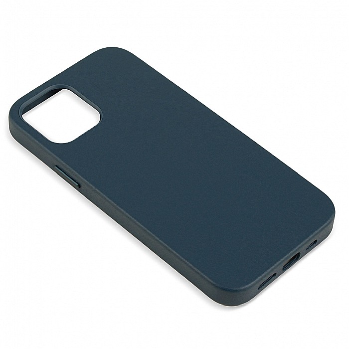 Husa din Piele Naturala pentru Apple iPhone 12 mini, compatibilitate MagSafe, Albastru [4]