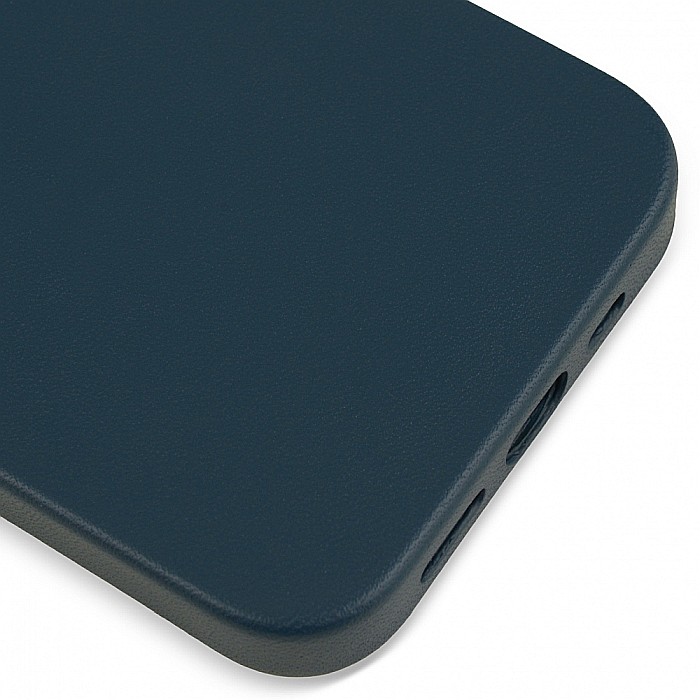 Husa din Piele Naturala pentru Apple iPhone 12 mini, compatibilitate MagSafe, Albastru [7]