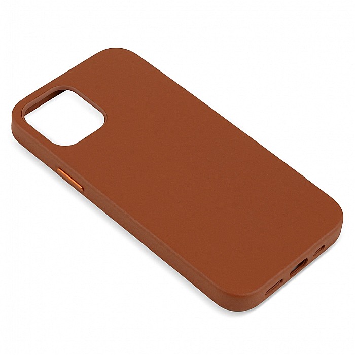 Husa din Piele Naturala pentru Apple iPhone 12 mini, compatibilitate MagSafe, Maro [4]