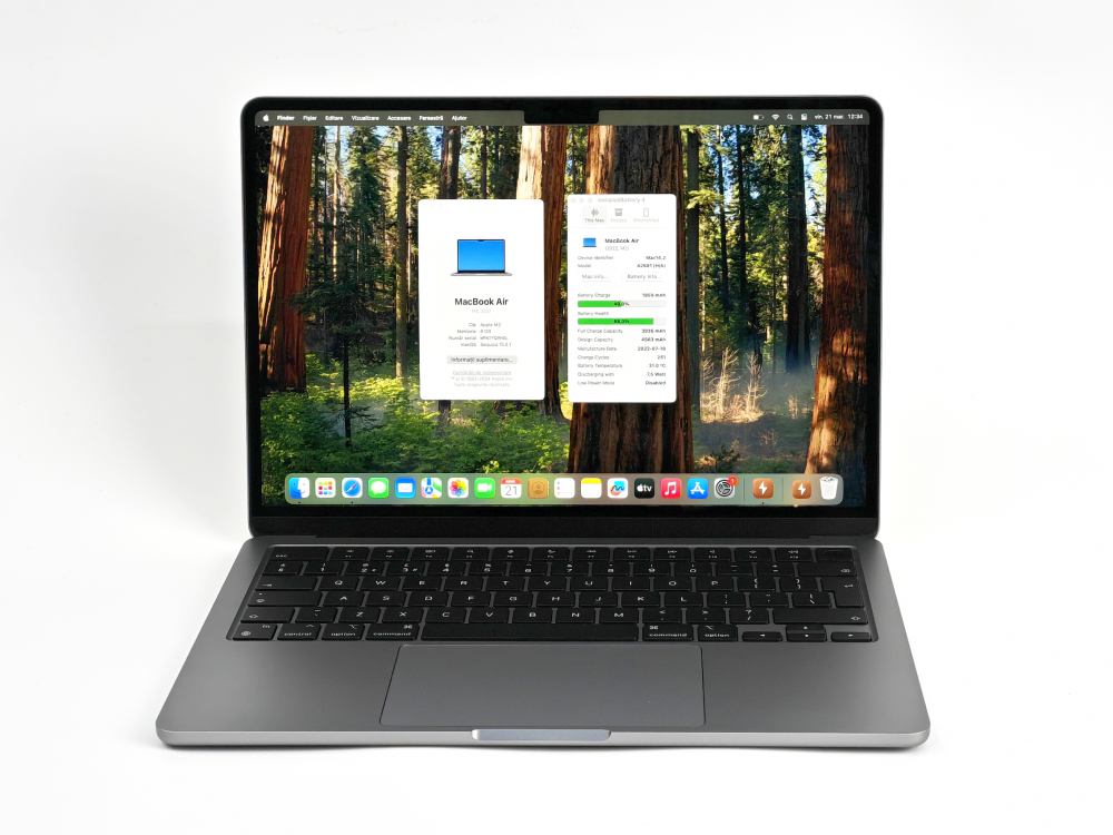 Apple MacBook Air M2 13.6" A2681, 8GB, 256GB SSD, OS Sequoia, Space Gray [1]