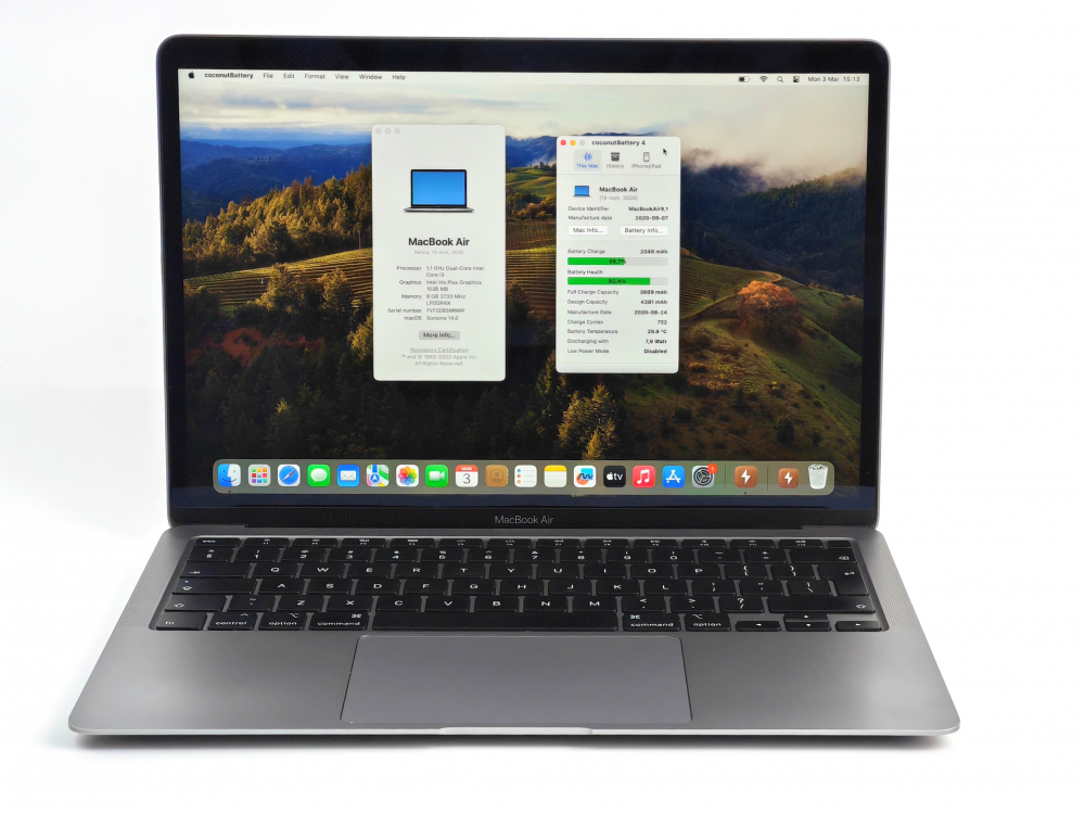 Apple MacBook Air Retina 13" A2179 2020, i3 1.1Ghz, 8Gb, 256Gb, OS Sonoma, Space Gray [1]