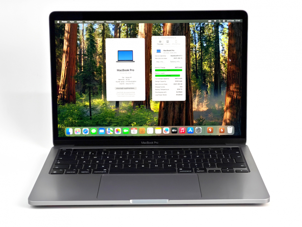 Apple Macbook Pro A2338 (13-inch 2020, M1) 16GB, 256GB SSD, Space Gray, OS Sequoia [1]