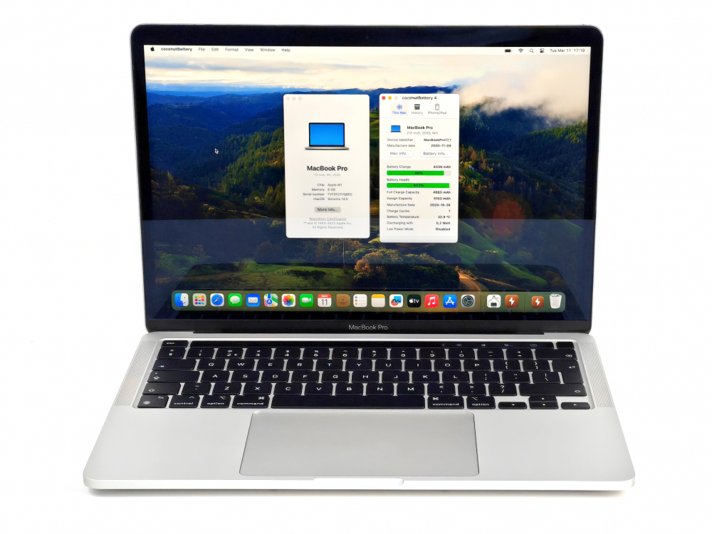 Apple Macbook Pro A2338 (13-inch 2020, M1) 8GB, 256GB SSD, Silver, OS Sonoma [1]