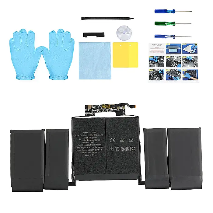 Baterie pentru MacBook Pro Retina A1989 / A2251 13-inch, Model A1964, 2018-2020, Pure Cobalt Battery Cell + Kit Montaj [4]