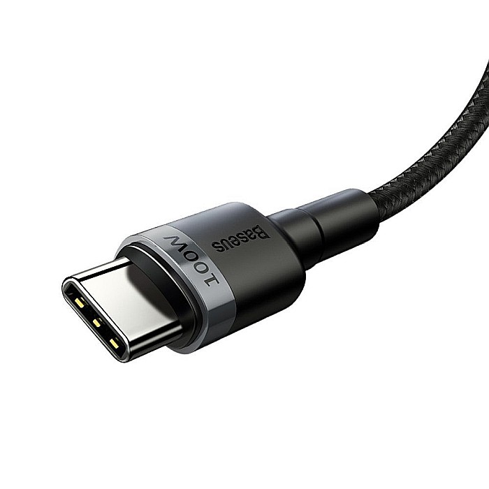 Cablu de Date Type-C la Type-C, 100W, 2m - Baseus Cafule (CATKLF-ALG1) - Gray Black [3]
