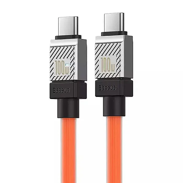 Cablu de Date Type-C la Type-C Super Fast Charging PD100W, 2m - Baseus CoolPlay Series (CAKW000307) - Portocaliu [2]