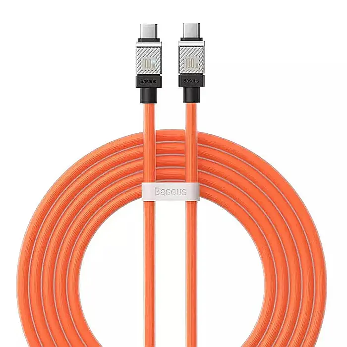 Cablu de Date Type-C la Type-C Super Fast Charging PD100W, 2m - Baseus CoolPlay Series (CAKW000307) - Portocaliu [1]