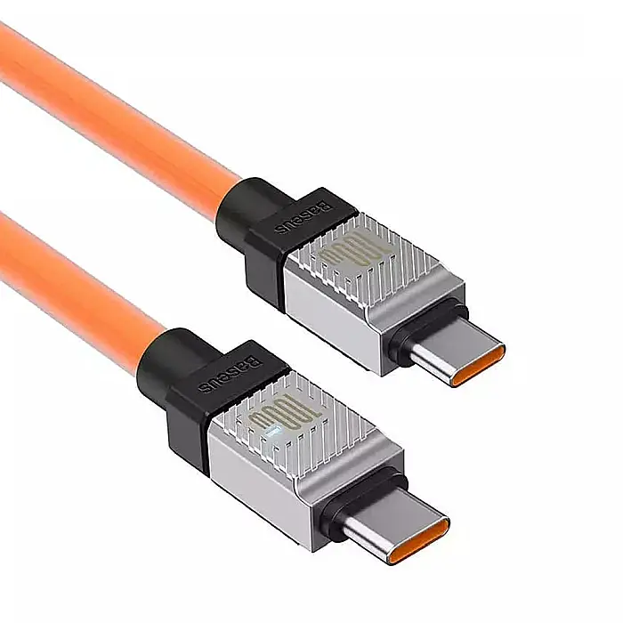 Cablu de Date Type-C la Type-C Super Fast Charging PD100W, 2m - Baseus CoolPlay Series (CAKW000307) - Portocaliu [3]