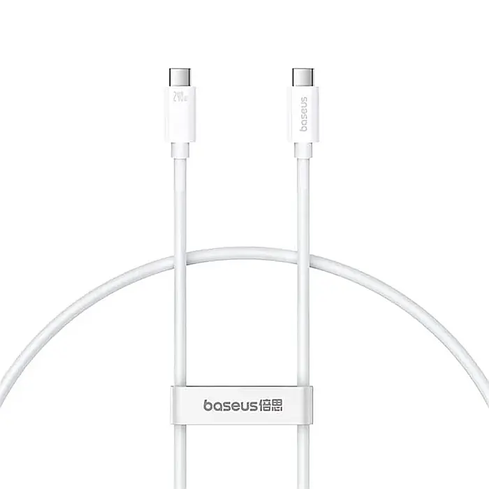 Cablu de date (incarcare) USB-C la USB-C (Type C) 240W / 40 Gbps, 1 metri lungime, Baseus - Alb [12]