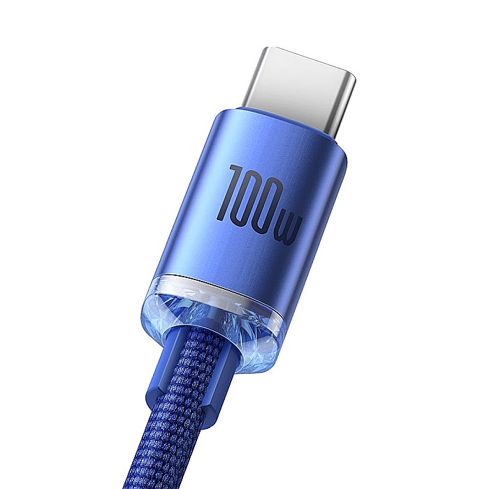Cablu de Date USB la Type-C, 100W, 2m - Baseus Crystal Shine (CAJY000503) - Blue [3]