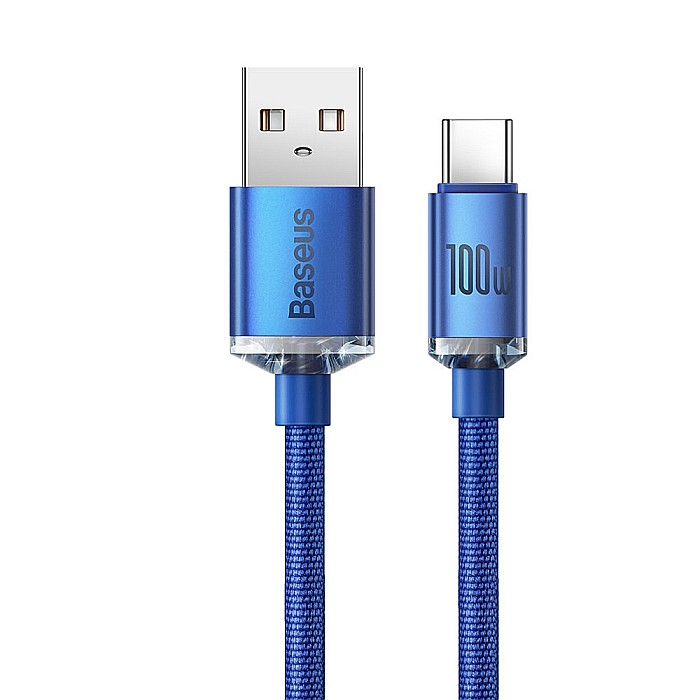 Cablu de Date USB la Type-C, 100W, 2m - Baseus Crystal Shine (CAJY000503) - Blue [2]