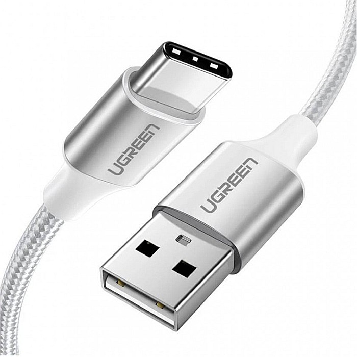 Cablu de Date USB la Type-C, 3A, 1.5m - Ugreen (60132) - Alb [1]