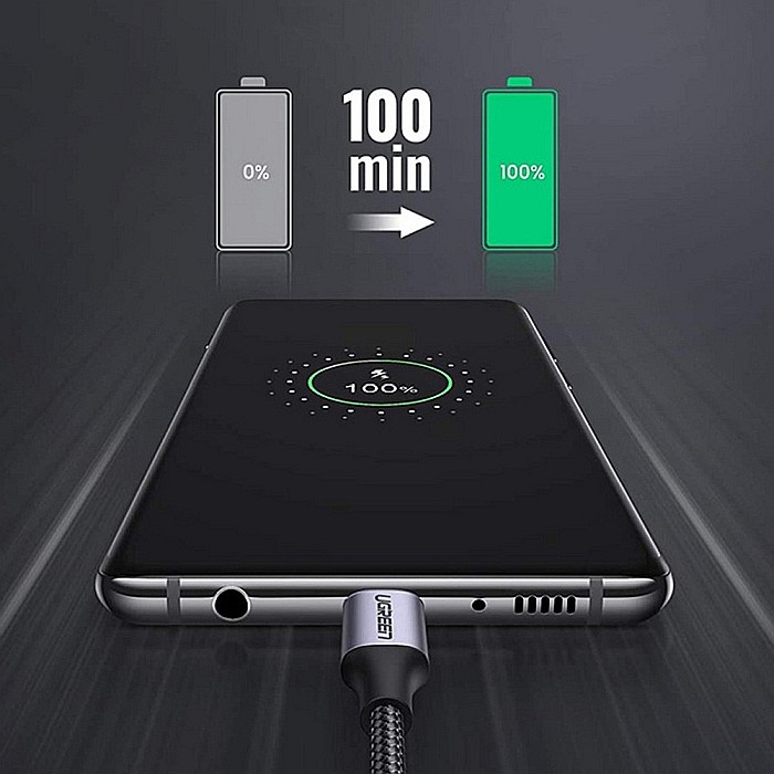 Cablu de Date USB la Type-C, 3A, 1.5m - Ugreen (60132) - Alb [3]