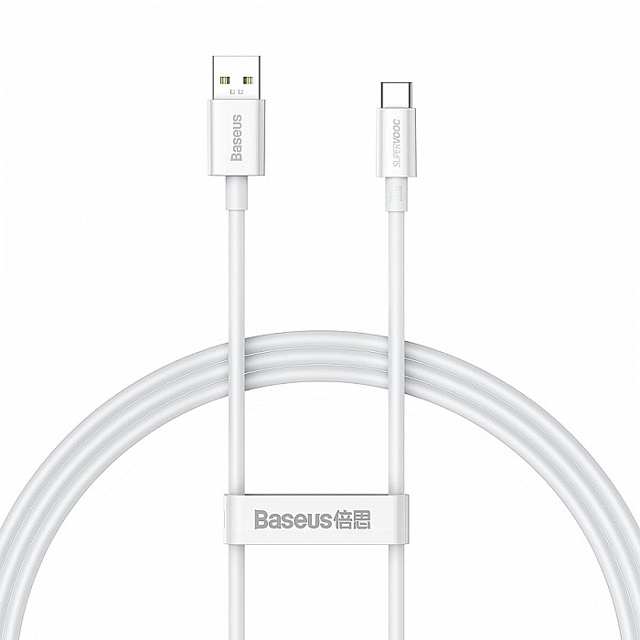 Cablu de Date USB la Type-C, 65W, 1m - Baseus Superior Series (CAYS000902) - Alb [1]