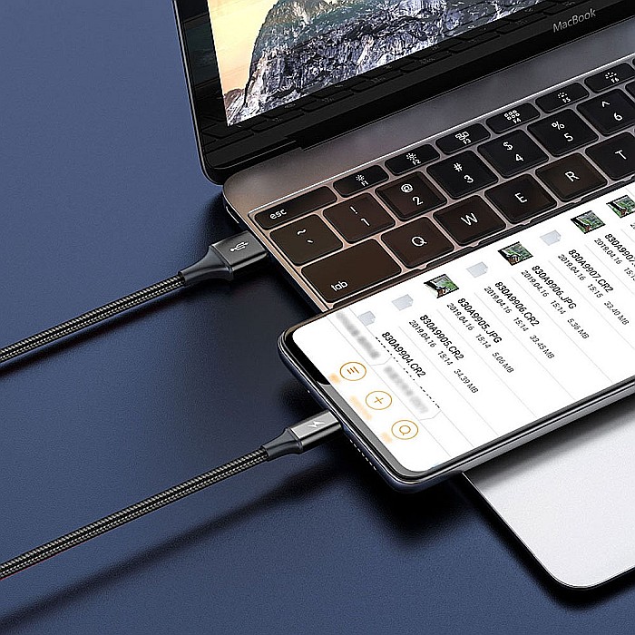 Cablu de Date 3in1 USB la Type-C, Lightning, Micro USB, 3.5A, 1.2m - Baseus Rapid Series (CAJS000001) - Negru [6]