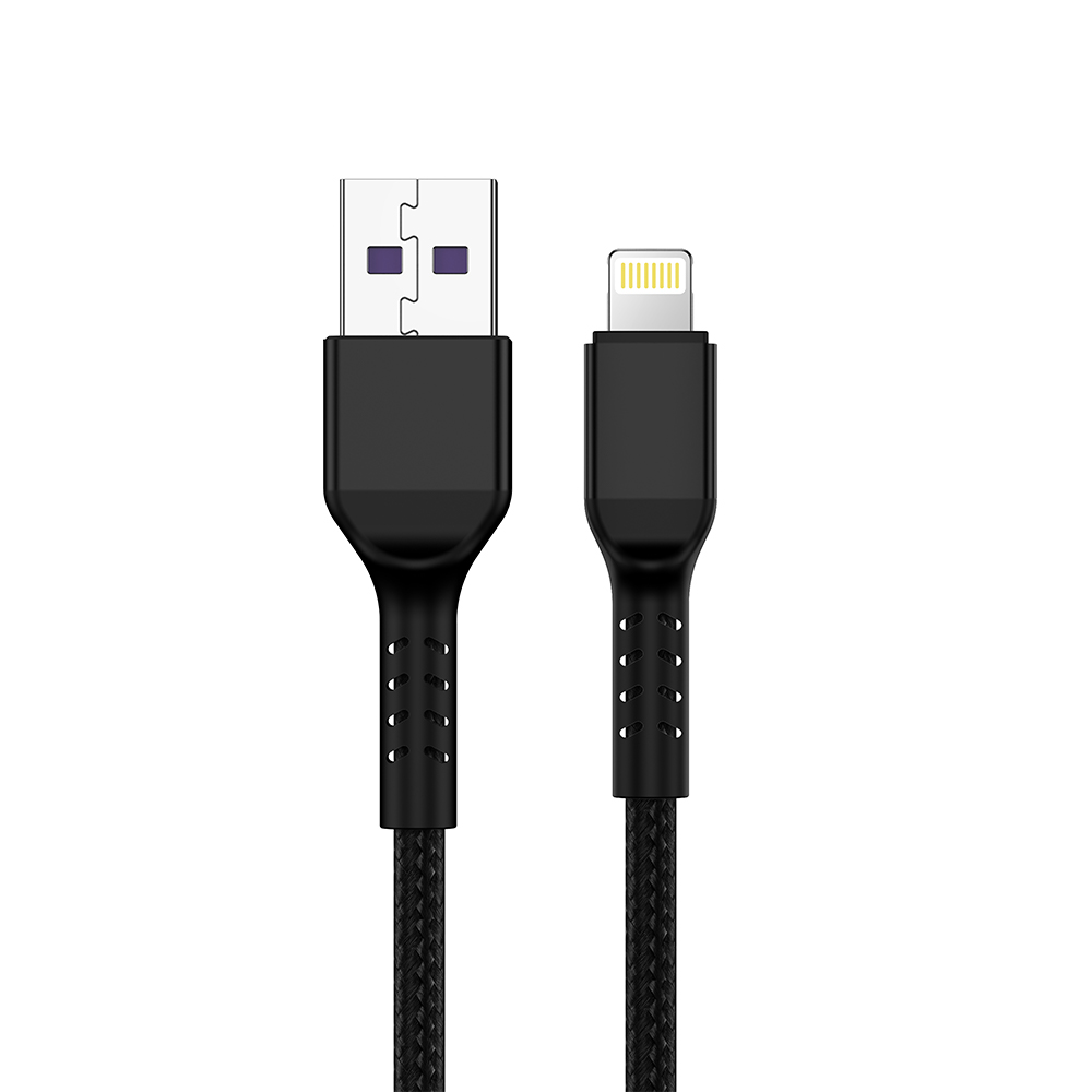 Cablu Încărcare și Date USB-A la Lightning NCC D111L, 1 Metru, Împletit, Negru - Garanție 12 luni [3]