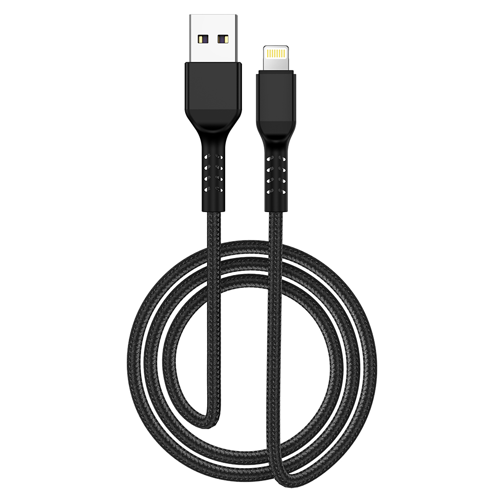 Cablu Încărcare și Date USB-A la Lightning NCC D111L, 1 Metru, Împletit, Negru - Garanție 12 luni [1]