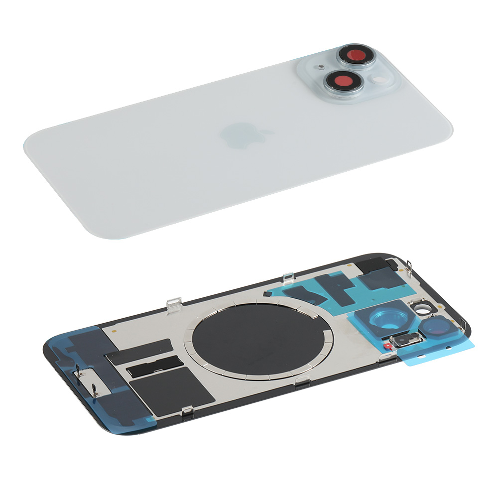 Capac spate sticla iPhone 15 cu magnet, fara NFC, culoare Blue [2]