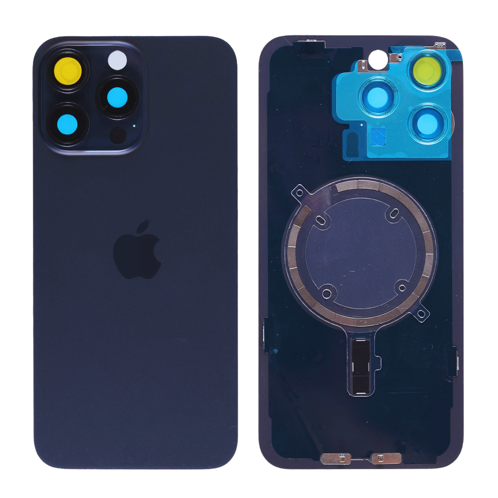 Capac spate sticla iPhone 15 Pro cu magnet, fara NFC, culoare Blue Titanium [1]