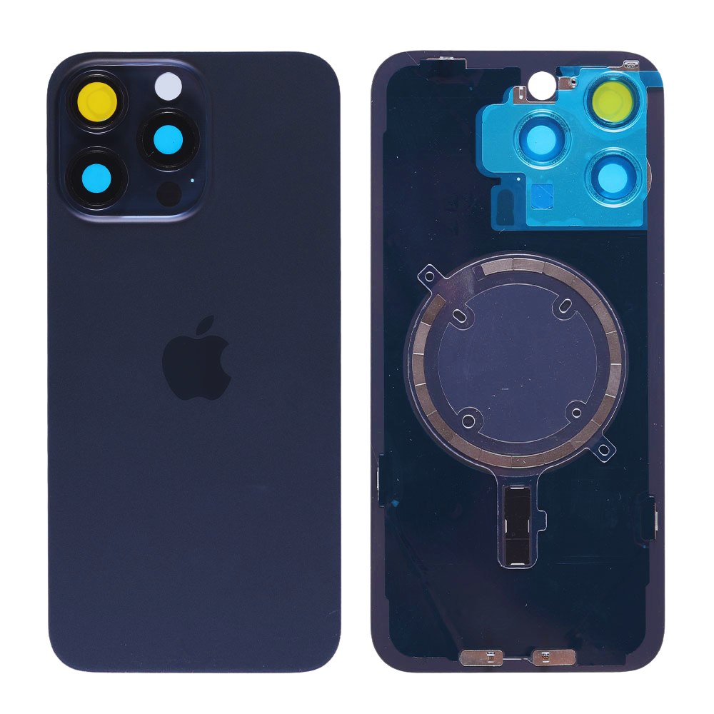 Capac spate sticla iPhone 15 Pro Max cu magnet, fara NFC, culoare Blue Titanium [1]
